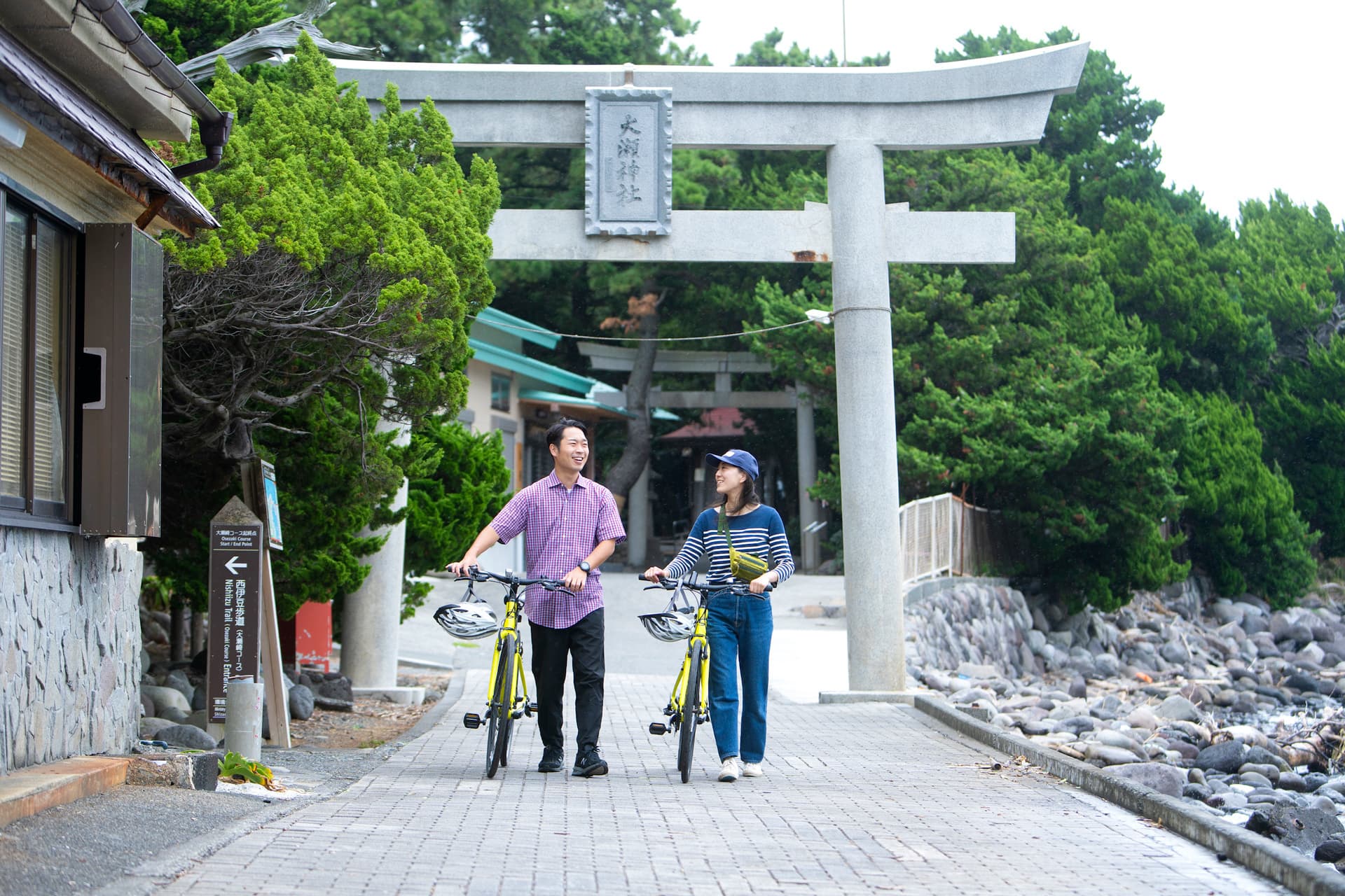 大瀬崎神社でサイクリング